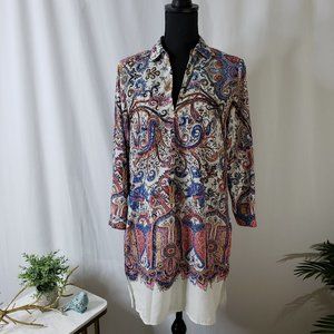 JOAN VASS BOHO PRINT DRESS - SIZE SMALL
